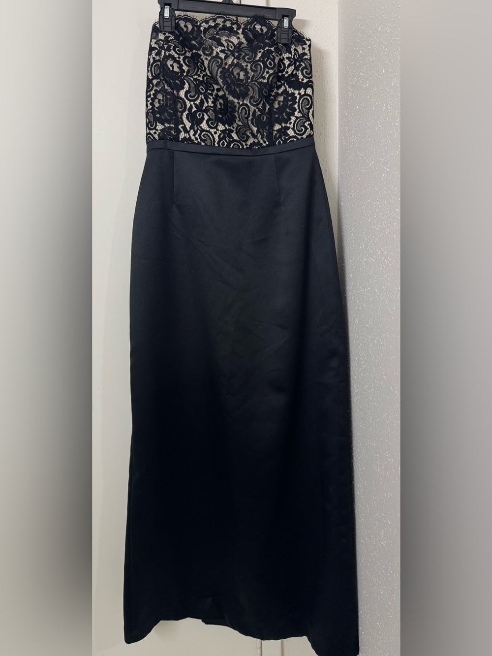 Ann Taylor Womens Black Beige Lace Strapless Elegant Long Maxi Dress Size 4